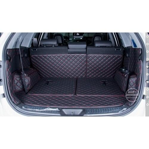 Dedicated Car Trunk Mats for KIA Sorento 7seats 2013 Durable Waterproof Leather Luggage Mats for Sorento 2014 Full Surrounded