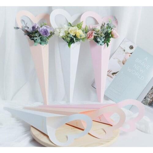 Creative Handle Box Paper Flower Bags Rose Florist Wrapping Gift Box Flower Packaging Home Decoration
