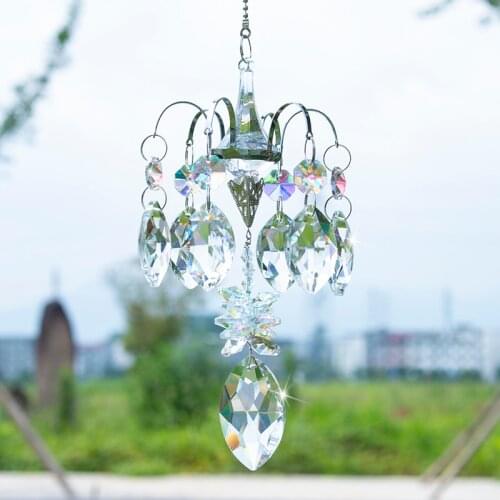H&D Crystals Horse Eye Prisms Suncatcher Window Hanging Ornament Rainbow Maker Hanger for Home,Garden Decoration Car Charms Gift