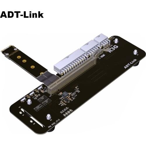 M.2 key M NVMe External Graphics Card Stand Bracket with PCIe3.0 x4 Riser Cable 25cm 50cm 32Gbs For ITX STX NUC VEGA64 GTX1080ti