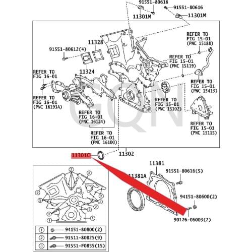 Oil seal (for timing gear box or timing chain box) 2010-Toy ota FJC RUI SER FOR TUN ERH IL UX crankshaft front oil seal