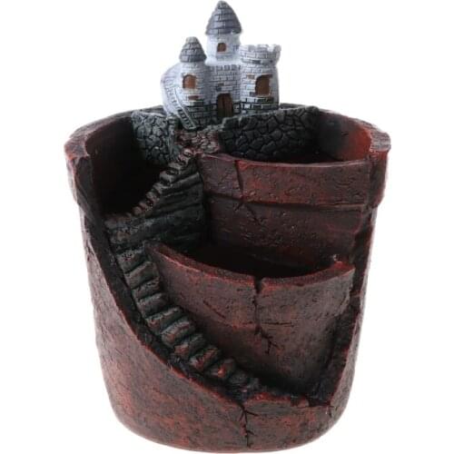 Mini House Figurines Resin Flower Pot for Herb Cacti Succulent Plants Planter Garden Micro- Landscape Decor Crafts Retailsale