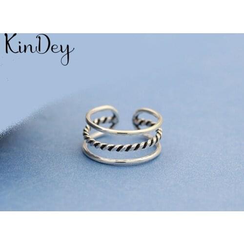 Kindey Fashion Silver Color Multilayer Rings For Women Engagement Statement Finger Ring