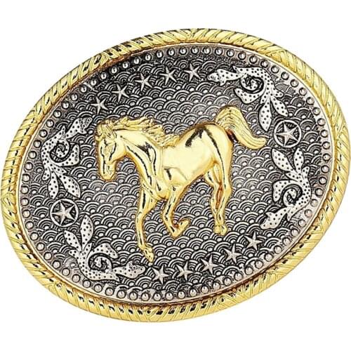 Engraved Animal Horse Oval Cowboy Belt Buckle Rodeo Mens Fashion Jewelry Jeans Accessories for Boys Men