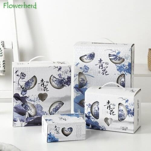 Blue and White Porcelain Bowl Set Ceramic Bowl Spoon Set Gift Bowl Tableware Kitchen Accessories Bone China Dinner Set