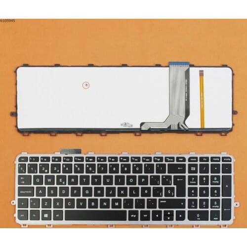SP Spanish New Keyboard for HP ENVY 15-J 15-J000 15t-j000 15t-j100 15z-j000 15z-j100 Laptop Silver Frame Black Key with Backlit