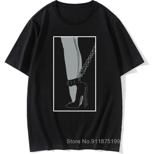 Novelty Short Sleeve Tee Shirt Chained Heels BDSM T-Shirt Dominant Submissive Submission Master Camisas 3D Tshirts Men