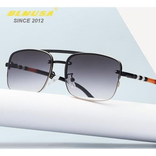 BLMUSA New Casual Sunglasses Men Fashion British Style Rimless Sun Glasses Women Personalized Youth Decorative Glasses UV400