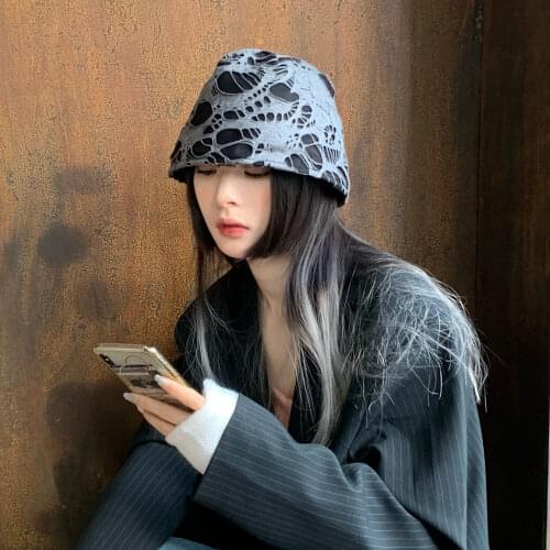 Spring And Summer New Style Japanese Retro Personality Fashion Hole Fisherman Hat Korean Wild Tide Bucket Hat Panama Basin Hat