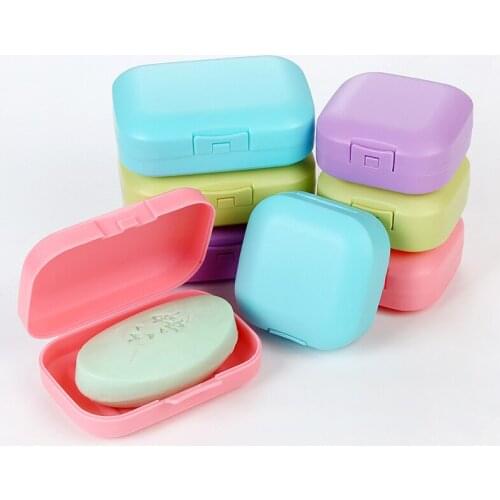 4 Colors Portable Soap Case Dishes Travel Handmade Soap Box Waterproof Leakproof Soap Box With Lock Box Cover Bathroom Supplies
