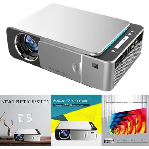 Projector T6 Smart Android Version 2500 Lumens 720P Household Parent-Child Portable Projector Mini LED Tv