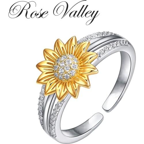 Rose Valley Rings With Cubic Zirkonia For Women
