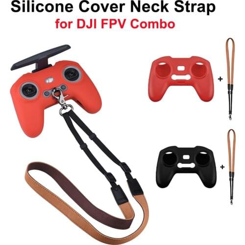Drone Silicone Cover Neck Strap for DJI FPV Remote Controller Protetcive Case Skin Anti-Lost Lanyard for DJI FPV Combo Accessory