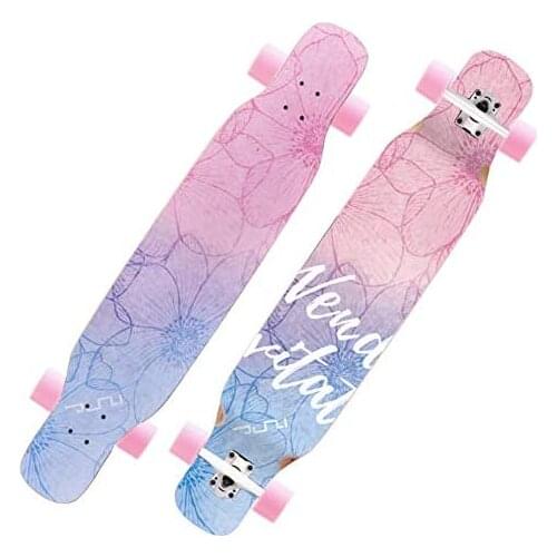 Skateboard 47" Girl Dance Longboard 8 Layers of Maple Deck, Freestyle for Girls Road Skateboard, Load 150KG