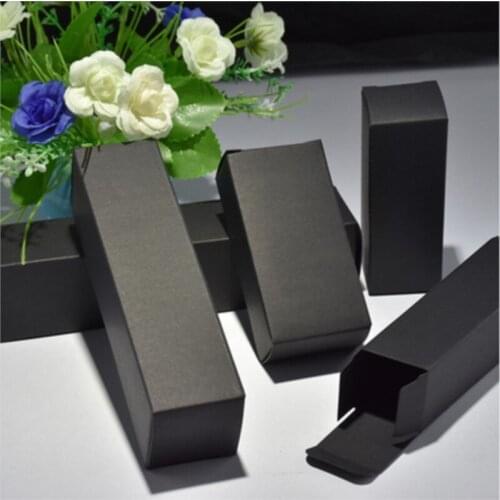 General Purpose Goods 10x10x7cm Fold Kraft Black Cardboard Tea Packing Box Customize Printing Gift Gilding Manual Soap Case