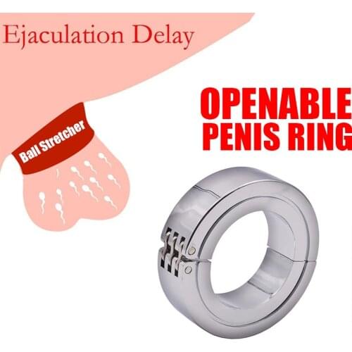 Heavy Stainless Steel Scrotum Ball Stretchers Cock Penis Ring Metal Locking Pendant Weight Toy CBT BDSM Torture Sex Toys for Men