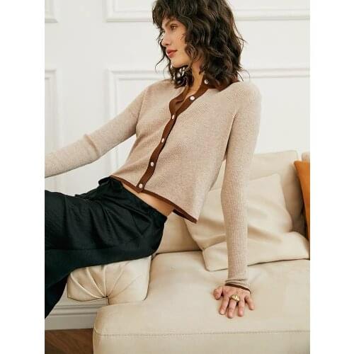 Maisie Women Cardigans Spring Autumn Turndown Collar Long Sleeve Solid Elegant High Street Chic Sweet Lady Office L