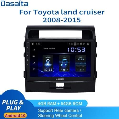 10.2" Autoradio Android 10 for Toyota Land Cruiser LC200 Navigation 2008 - 2013 1280*720 4G 64G PX6 carplay BT Wifi DSP BT 5.0