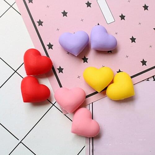 10-30Pcs Love Heart Polymer Clay Resin Accessories DIY Earrings Jewel Decoration Material Planar Resin Slame Fill Crafts Supplie