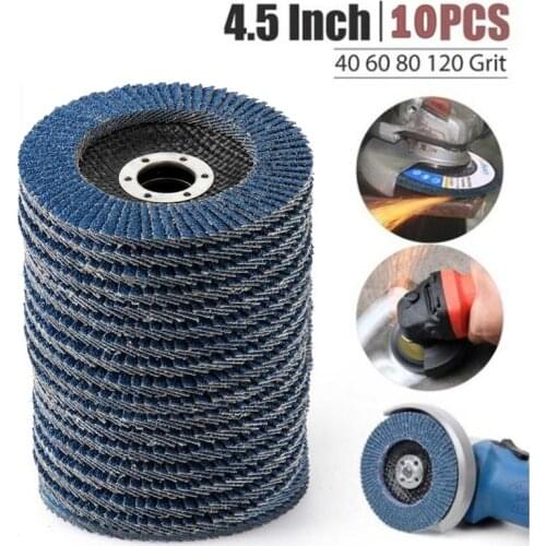10pcs Flap Discs 115mm 4.5 inch Sanding Discs 40/60/80/120 Grit Grinding Wheels Blades for Angle Grinder Abrasive Tools