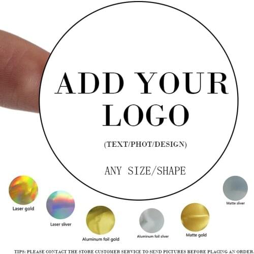 100pcs hot sale Silver laser Customized logo Wedding Invitations Stickers Candy Gift Boxes Labels holographic sticker