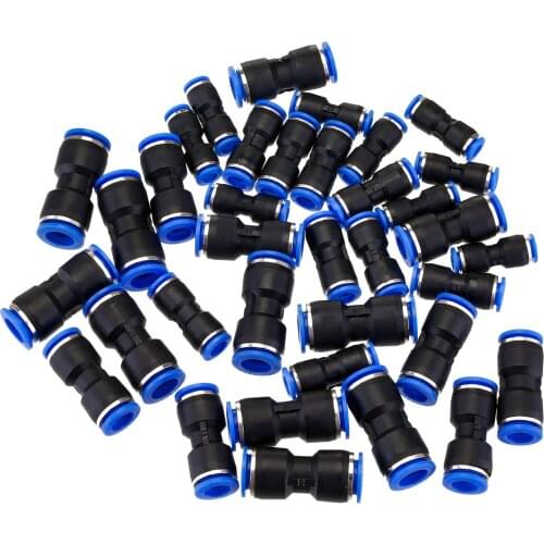 100PCS Air Pneumatic Fitting Set PG 4-6mm 6-8mm 6-10mmOne Touch Push Into Straight Gas Fittings Plastic Quick Connectors