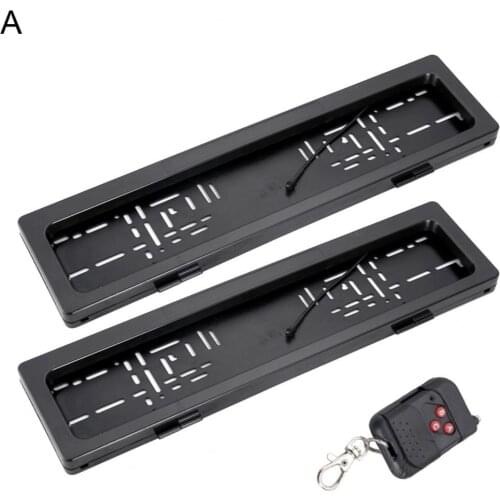 2Pcs Front Rear License Plate Frame Roller Shutter Electric Remote Control License Plate Holder for European Standard Electric N