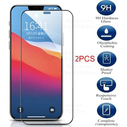2PCS Full Cover Tempered Glass Screen Protector for iPhone 12 Pro Max 9H ifon ihone 12 Protective Glass Film for iPhone 12 Max