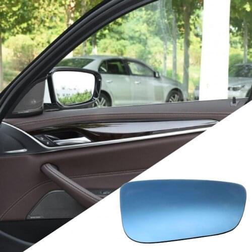 2Pcs Wing Mirror Glass Waterproof Clear View Blue Left Right Durable Rearview Mirror Glass 51167445413 51167445414 for BMW 3/5/6