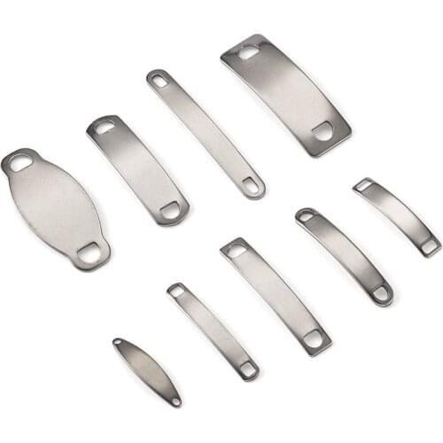 45pcs/box Rectangle Blank Tag Link Connectors Metal Bar Charm for Engraving Bracelet Necklace Making Jewelry Mixed Sizes