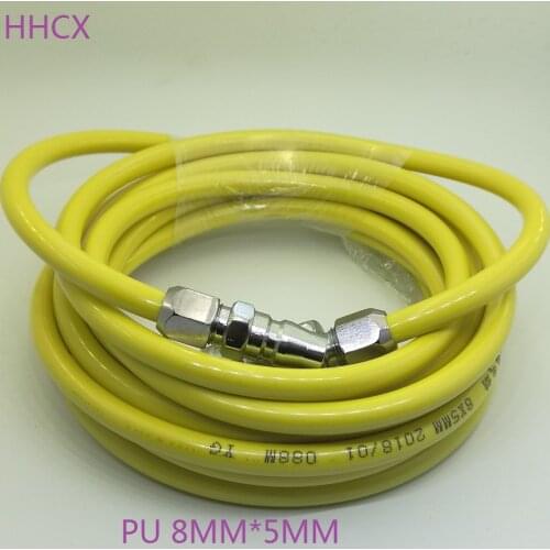 5 Meters PU 8mm X 5mm Polyurethane Air Compressor Hose Tube 8X5 Flexible Pneumatics Trachea 8*5 MM With Connector SP20+PP20