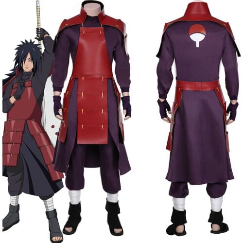 Anime Uchiha Madara Cosplay Costume Top Pants Armor Full Suit Halloween Carnival Suit
