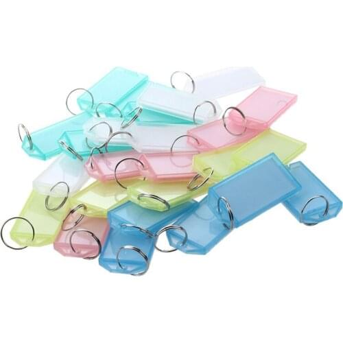 AU42 -25 Pcs Multicolor Plastic Key ID Label Tags w Split Ring Keyring