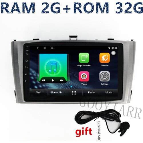 1din quade-core 2G+32G Car stereo radio Android8.1 GPS navigation Multimedia Player for toyota Avensis 2009 2010 2011 2012-2015