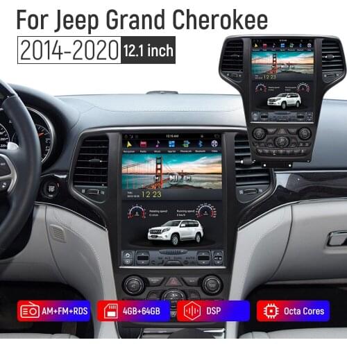 Tesla Style Android10 64GB Car Radio GPS Navigation For Jeep Grand Cherokee 2014 - 2020 Auto Multimedia Player Stereo Carplay