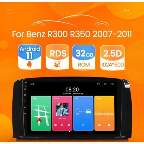 2 Din Car Multimedia Player for Mercedes Benz AMG/R Class W251 R280 R300 Android 11 Systems GPS Navigation 2+32G RDS BT WIFI