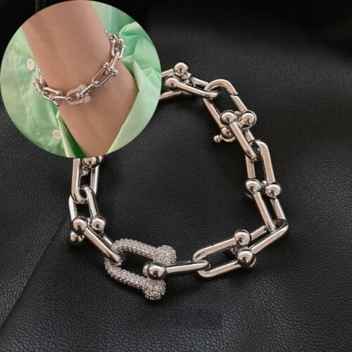 Bohemian Fashion Rhinestones Chain Charm Bracelet Jewelry For Women Fashion Trendy Cross Chain Bangle Bracelet