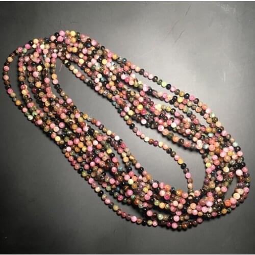 Brazil natural tourmaline triple bracelet 5mm vauf tourmaline bracelet