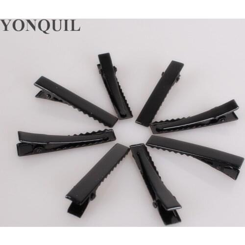 45Mm BLACK Tone Hair Clips Single Prong Alligator Clip Teeth Clips Handwork Fascinators DIY Craft Hair Accessory Long 100Pcs/Lot