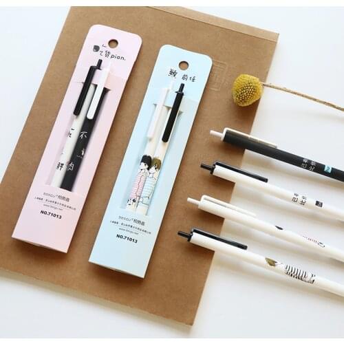 Lovely Kids Children Gel Pen 0.5mm Plastic Black Writing Pens Kawaii Office School Student Stationary Study Supplies