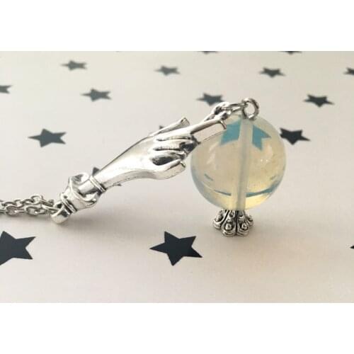 Crystal Ball in hand Necklace,Wicca,Witch,Pagan,Witches Ball,Gypsy,Steampunk Spells,Magic,Fortune Teller,Psychic,Reading,Scrying