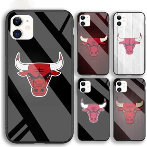 Cool Digital Art Line Bull Head Phone Case For Iphone 6 6s 7 8 Plus XR X XS XSmax 11 12 Pro Mini Max Tempered Glass