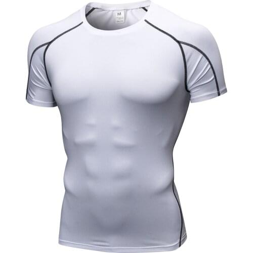 Compression Shirts Men Running T-Shirt Summer Short Sleeve Tight Male Gym Fitness Sportswear Jogging Soccer Quick Dry Sweatshirt