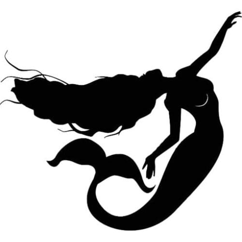 LLY-0981 Swimming Sexy Mermaid Silhoutte Excellent Design Zero Defect Car Sticker PVC Auto Motorcycle Waterproof Decals Decor