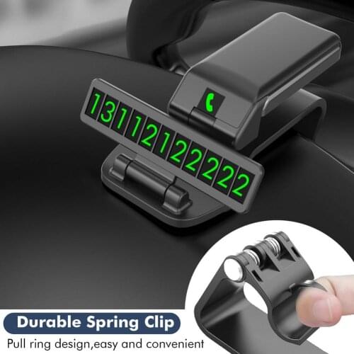 Car Magnetic Phone Holder With Parking Number Plate Convenient Adjustable Car Dashboard Phone Mount Bracket For Car Interior