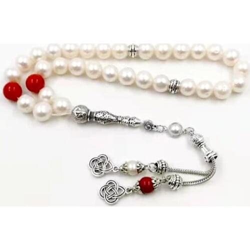 Natural Pearl Tasbih 33 66 99Muslim Freshwater pearl Tasbih gift pearl bracelet Women Misbaha love gift Islamic jwelry for women
