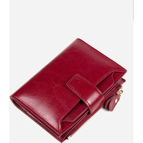 2021 new style retro leather mens and womens wallets multifunctional anti-theft brush large-capacity change zipper wallet