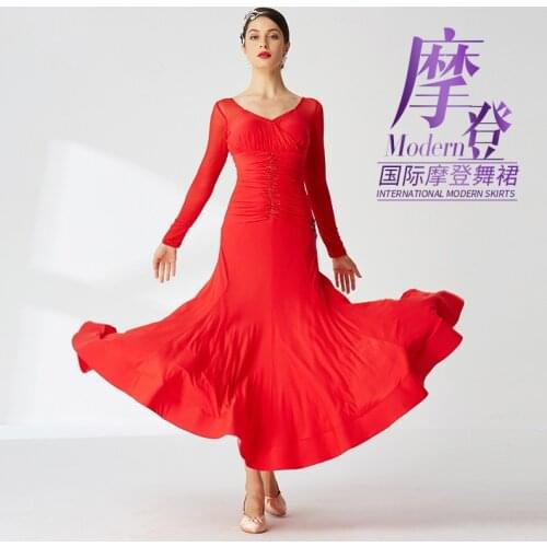 The new National standard modern dance clothing big pendulum dress practice clothing ballroom dancing Waltz-M19323