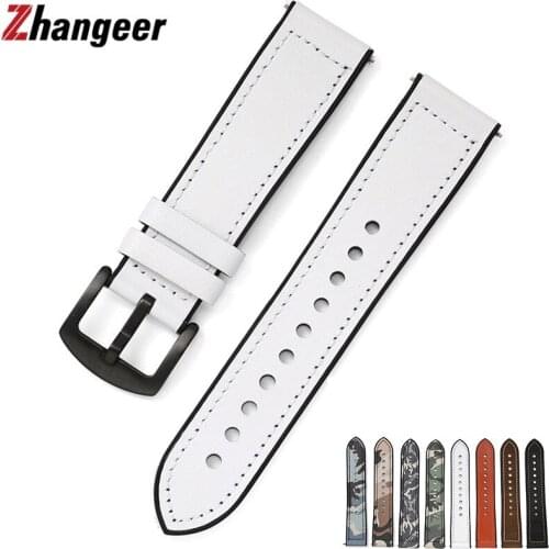 20 22MM Quick Release Strap For Samsung 46mm 44mm 42mm 40mm Strap For Huawei gt2 For moto360 Smart Watch Camouflage Leather Band