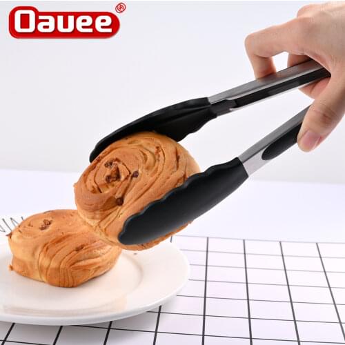 Silicone BBQ Grilling Tong Kitchen Cooking Salad Bread Serving Tong Non-Stick Barbecue Clip Clamp Stainless Steel Tools Gadgets